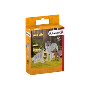 Schleich® Wild Life 42472 Wolfsmutter mit Welpen Spielfiguren-Set von Schleich®