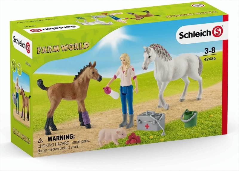Schleich 42486 Arztbesuch bei Stute und Fohlen