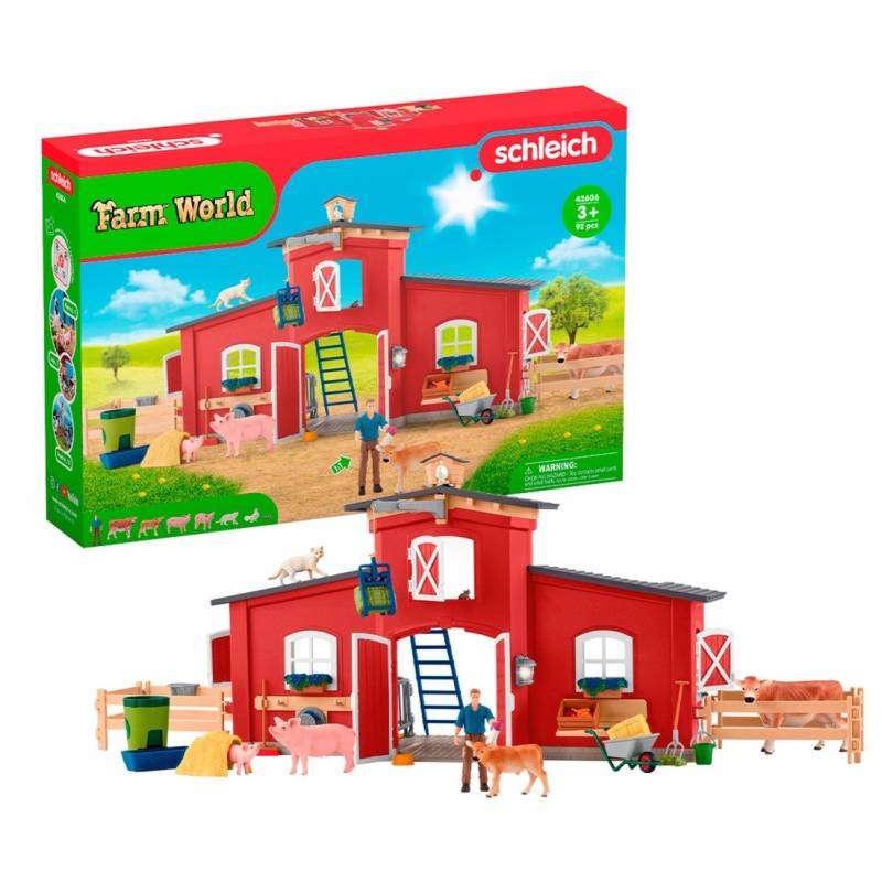 Farm World Große Farm mit Tieren & Zubehör, Spielgebäude von Schleich