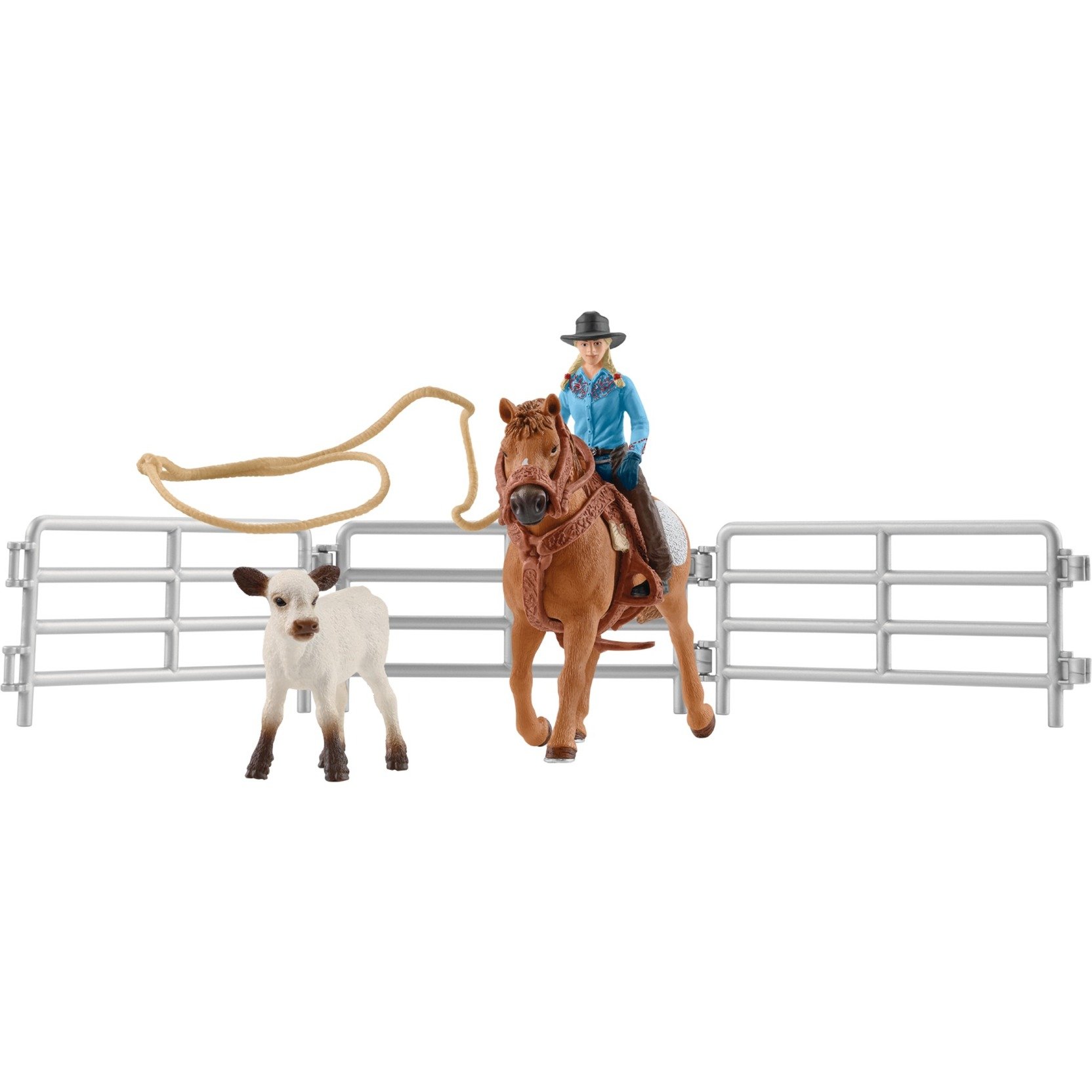 Farm World Team Roping mit Cowgirl, Spielfigur von Schleich