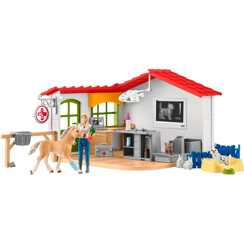 Farm World Tierarzt-Praxis mit Haustieren, Spielfigur von Schleich