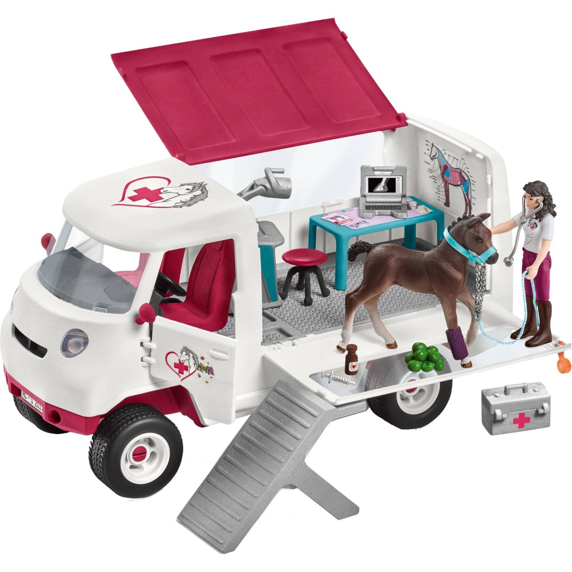 Horse Club Mobile Tierärztin mit Hannoveraner Fohlen, Spielfahrzeug Horse Club Mobile Tierärztin mit Hannoveraner Fohlen, Spielfahrzeug von Schleich