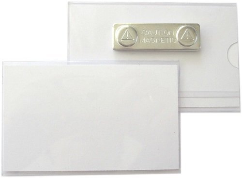 10 Stück Namensschilder, Ausweishüllen aus Hart-PVC mit Magnet 75x40 mm von Schmalz®