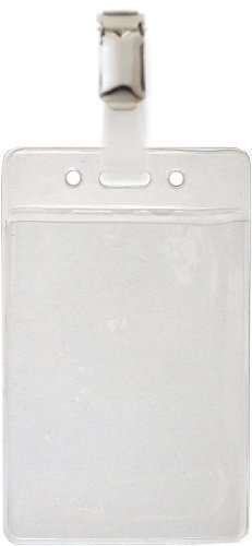 25 Stück Ausweishüllen mit Clip transparent weich PVC im Hochformat für Einschübe bis ca. Format 90x62mm hochwertige Ausführung Schutzhülle transparent Einschub Hülle Case für Werksausweis Badge Kartenhalter für Firmenausweis mit clip von Schmalz®