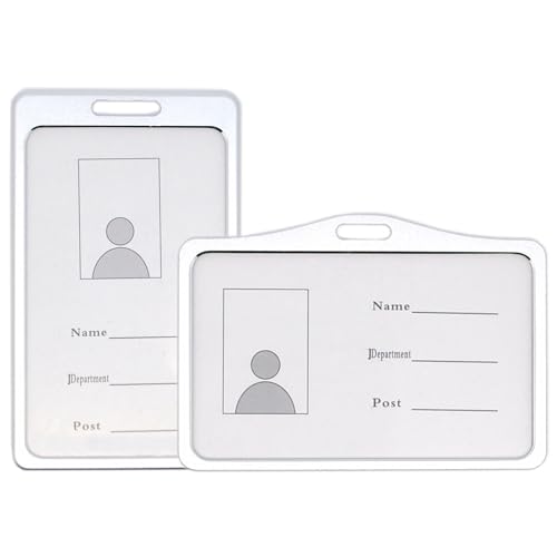 50 STÜCK KARTENHALTER AUS METALL SILBER beidseitig offen AUSWEISHÜLLE AUSWEISHALTER Werksausweis EC Karte Bankkarte Fahrkarten Schutz Namensschild (Hochformat) von Schmalz®