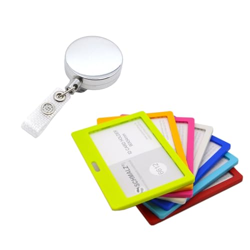 Schmalz® Kartenhalter mit Ausweisjojo – Praktischer ID Holder für Ausweise Zugangskarten & Namensschilder mit Clip Karabiner Jojo-Mechanismus für Büro Veranstaltungen&Konferenzen (rot) von Schmalz®