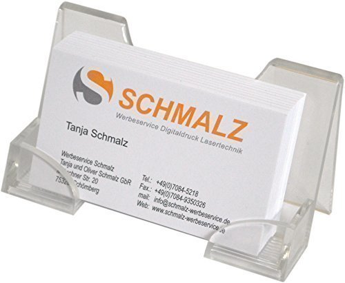 Tisch-Visitenkartenhalter Visitenkarten Visitenkartenaufsteller Box Acryl Visitenkartenständer von Schmalz®