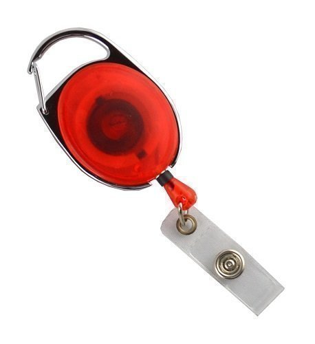 50 Stück Skipasshalter rot transparent, Ausweishalter, Ausweisjojo, Skipassjojo, Yoyo von Schmalz®