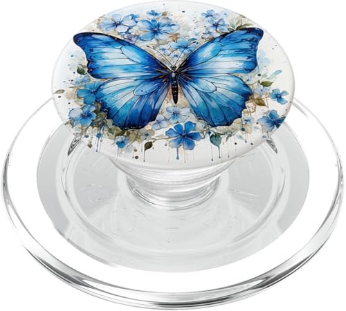 Schmetterling blaue Schmetterlinge Natur blauer PopSockets PopGrip für MagSafe Schmetterling blaue Schmetterlinge Natur blauer PopSockets PopGrip für MagSafe von Schmetterling und fliegende Insekten Designs