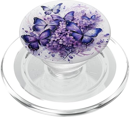 Schmetterling lila Schmetterlinge Natur blauer PopSockets PopGrip für MagSafe von Schmetterling und fliegende Insekten Designs