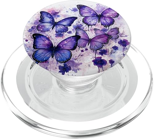 Schmetterling lila Schmetterlinge Natur blauer PopSockets PopGrip für MagSafe von Schmetterling und fliegende Insekten Designs