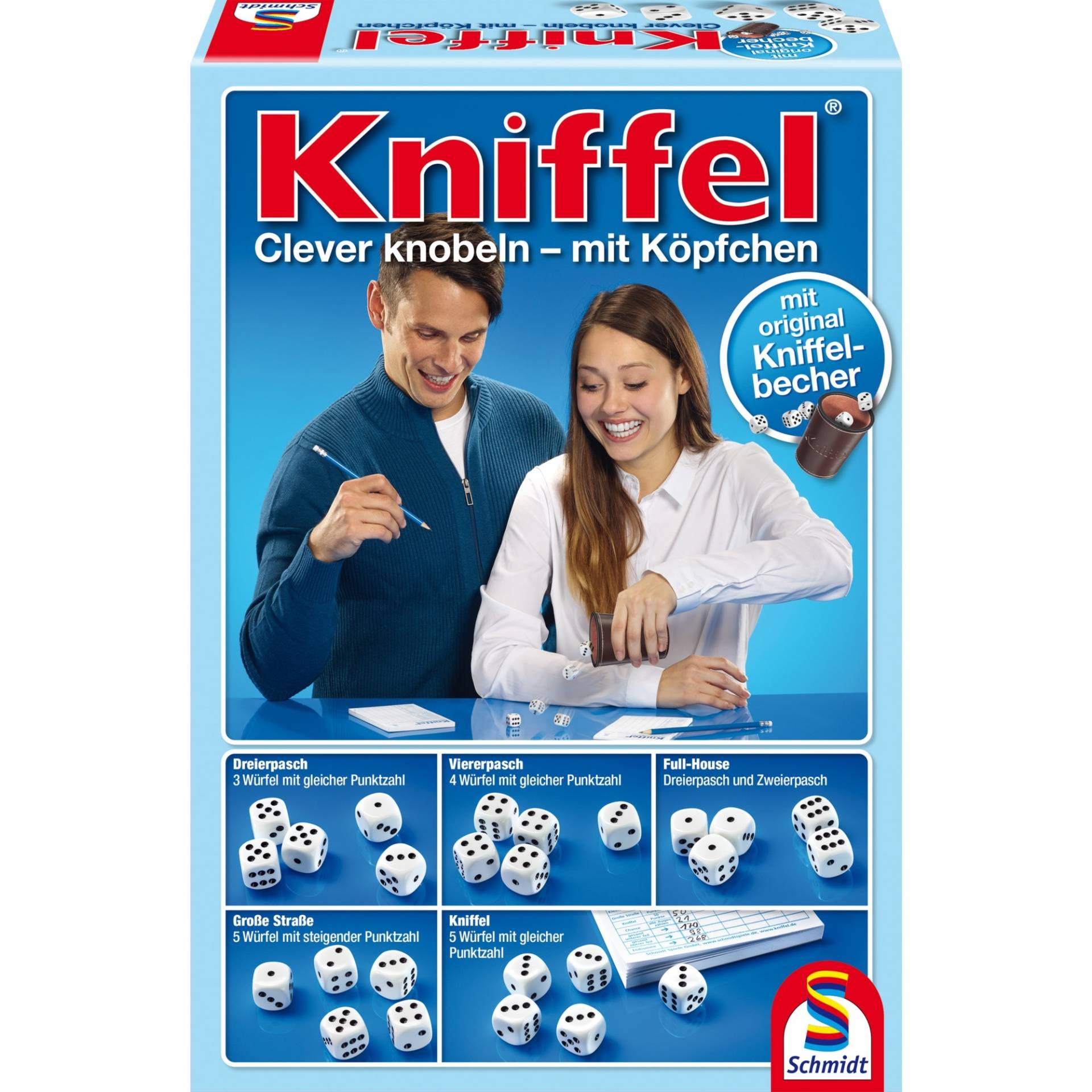 Kniffel mit Lederwürfelbecher, Würfelspiel Kniffel mit Lederwürfelbecher, Würfelspiel von Schmidt Spiele