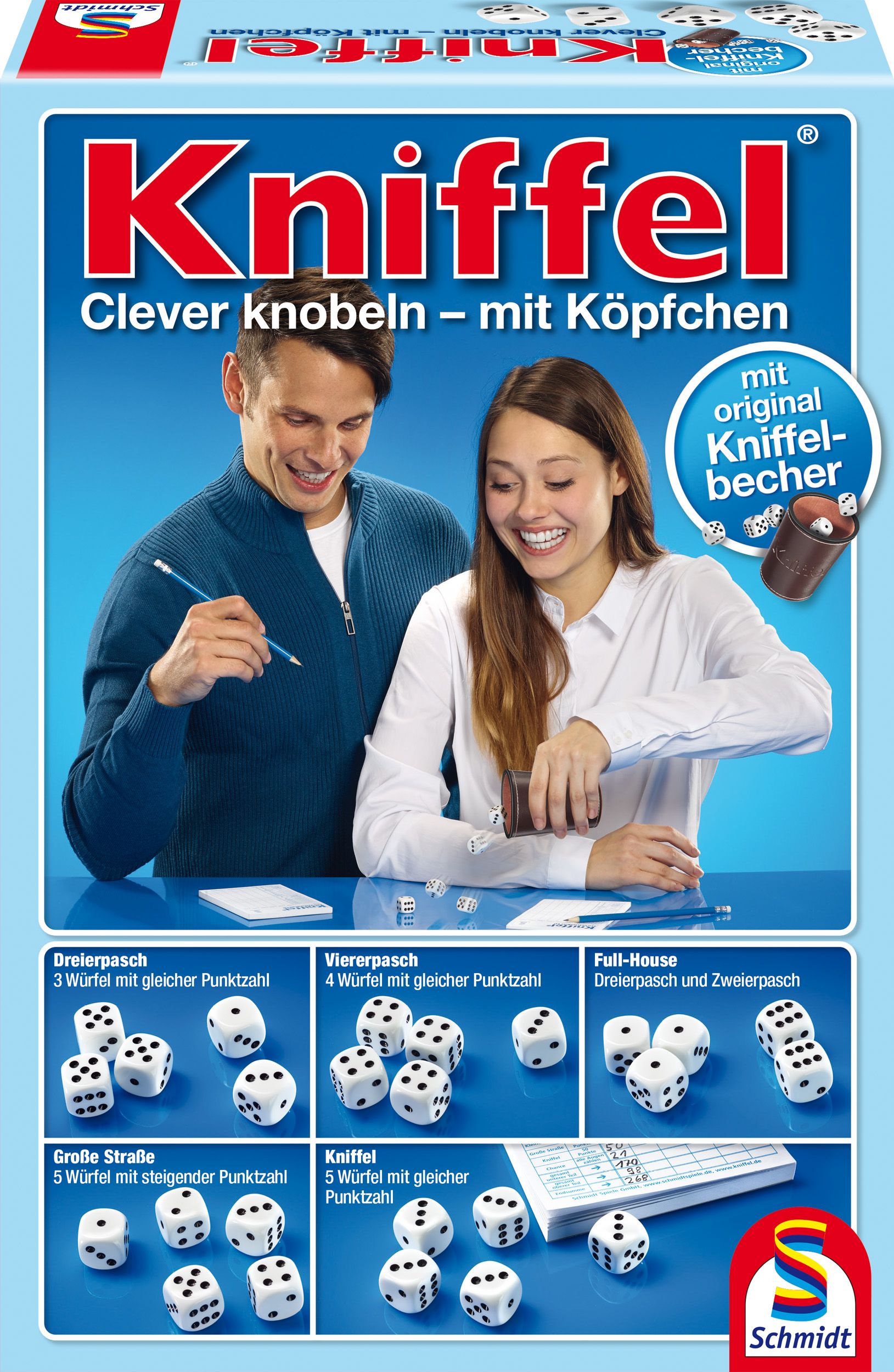 Schmidt-Kniffel mit Lederwürfelbecher Schmidt-Kniffel mit Lederwürfelbecher