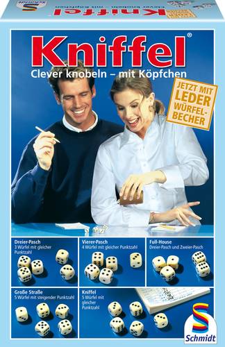 Schmidt Spiele 49030 Kniffel mit Lederwürfelbecher von Schmidt Spiele