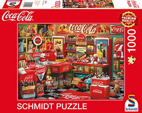 Schmidt Spiele 59915 Coca Cola, Nostalgie Shop, 1000 Teile Puzzle von Schmidt