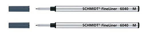 2 x Schmidt FL 6040 Fineliner Faser Mine blau medium passend für Rollerball von Schmidt Technology