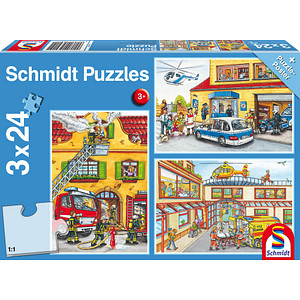 Schmidt Feuerwehr & Polizei Puzzle, 3 x 24 Teile Schmidt Feuerwehr & Polizei Puzzle, 3 x 24 Teile von Schmidt
