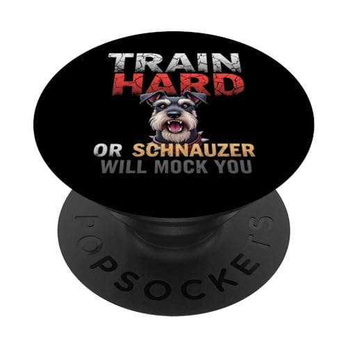 Lustiges Geschenk für Schnauzer Hundebesitzer PopSockets Klebender PopGrip von Schnauzer Fun Designs
