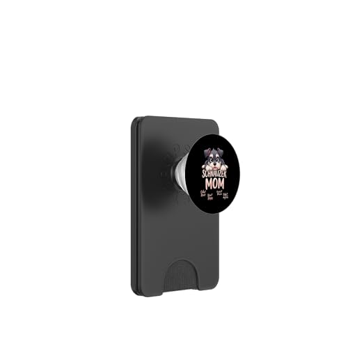 Lustiges Schnauzer Mama Hund Schnauzer Mama Humor Zitat PopSockets PopWallet für MagSafe von Schnauzer Fun Designs