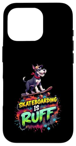 Lustiges Skateboard-Geschenk für Schnauzer-Hundebesitzer Hülle für iPhone 16 Pro Lustiges Skateboard-Geschenk für Schnauzer-Hundebesitzer Hülle für iPhone 16 Pro von Schnauzer Fun Designs