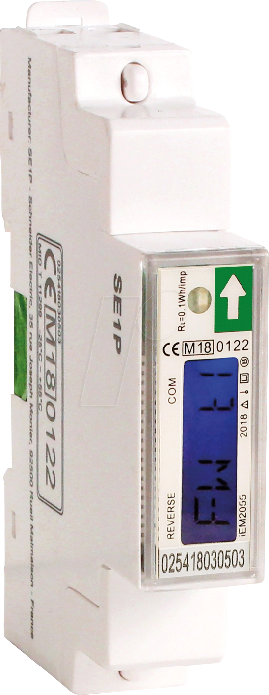 A9MEM2055 - Energiezähler, 1-phasig, 45 A, 230 V, Modbus, S0, Klasse 1, MID von Schneider Electric