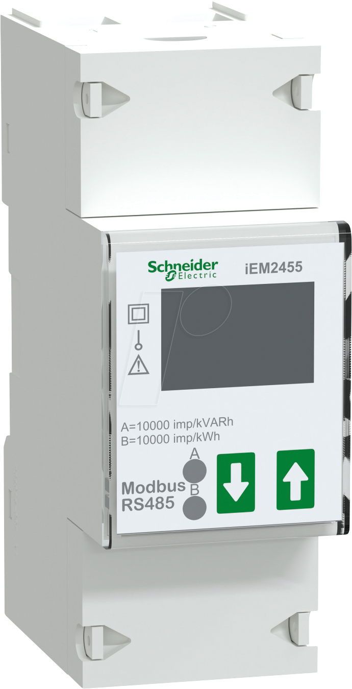 A9MEM2455 - Energiezähler, 1-phasig, 100 A, 2 S0, MID, Modbus von Schneider Electric