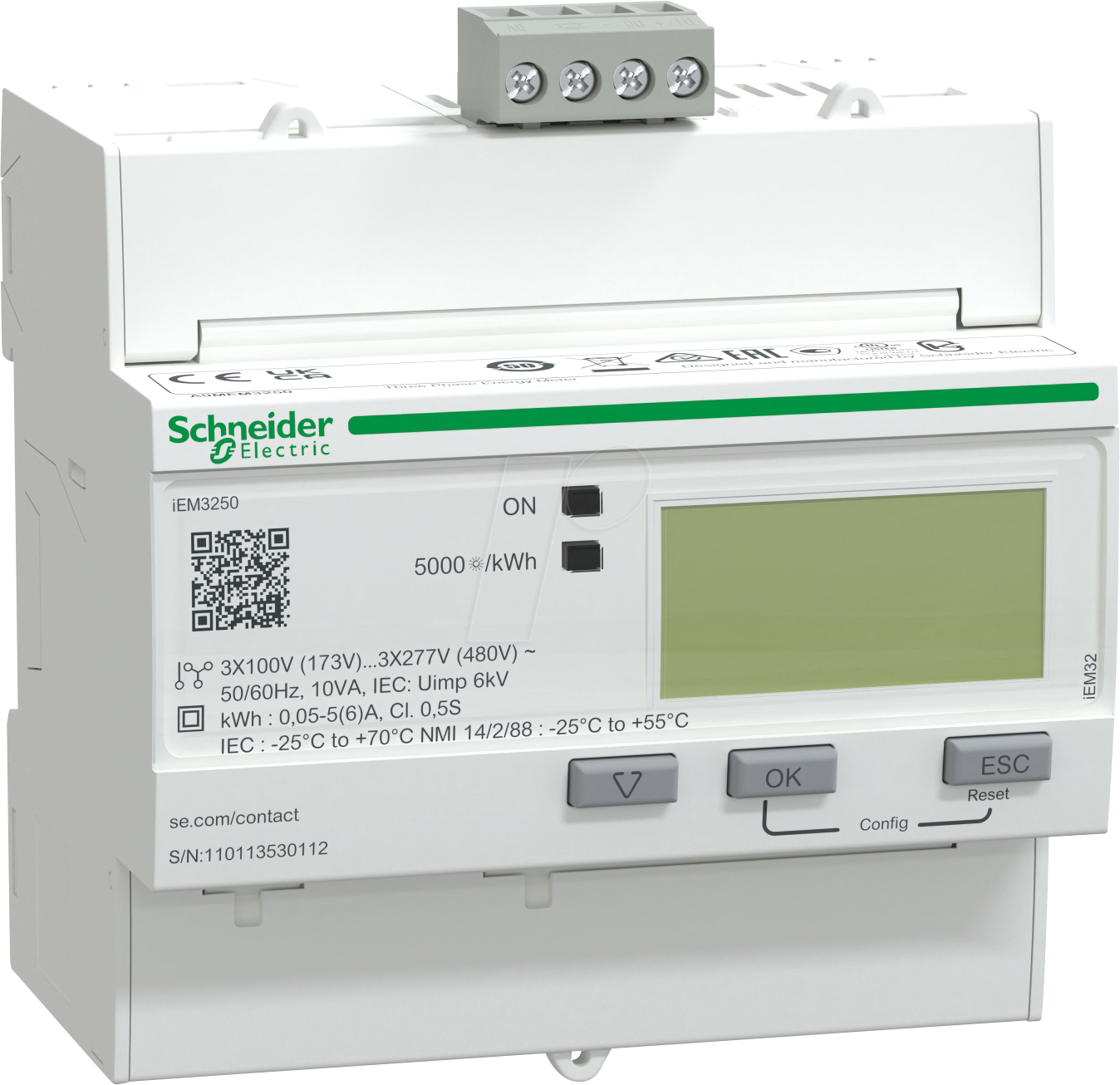 A9MEM3250 - Energiezähler, 3-ph, 5 A, mit Teilzähler, Modbus, Klasse 0,5S A9MEM3250 - Energiezähler, 3-ph, 5 A, mit Teilzähler, Modbus, Klasse 0,5S von Schneider Electric