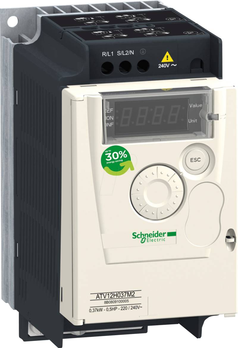 ATV12H055M2 - Frequenzumrichter, 1-phasig, 200 - 240 V, 0,55 kW, IP20 von Schneider Electric