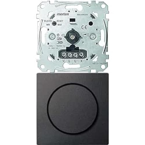 Bundle aus Schneider Electric Merten MEG5134-0000 Universal Drehdimmer Unterputz Dimmschalter für dimmbare LED-Lampen + Merten MEG5250-0414 Zentralplatte mit Drehknopf,System M, Anthrazit Bundle aus Schneider Electric Merten MEG5134-0000 Universal Drehdimmer Unterputz Dimmschalter für dimmbare LED-Lampen + Merten MEG5250-0414 Zentralplatte mit Drehknopf,System M, Anthrazit von Schneider Electric