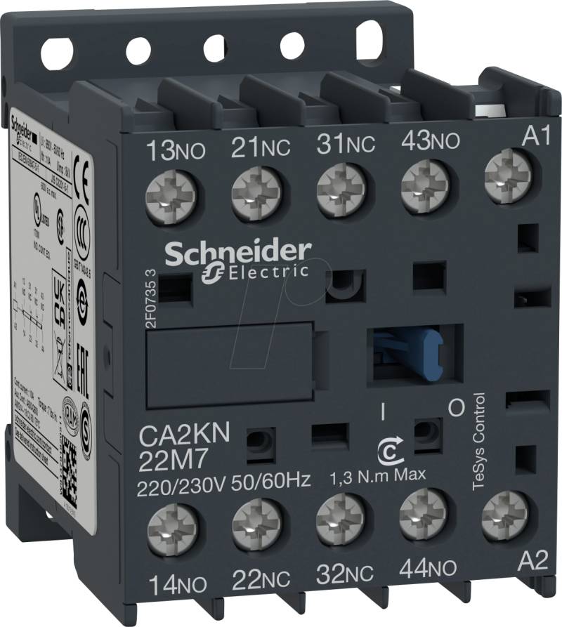 CA2KN22P7 - Hilfsschütz, TeSys CAK, 2 NC, 2 NO, 230 V AC von Schneider Electric