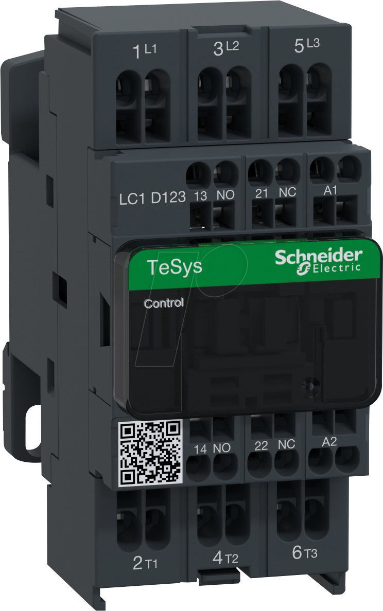 LC1D123P7 - Leistungsschütz, TeSys D, 3 -pol, 1 NC, 1 NO, 230 V von Schneider Electric