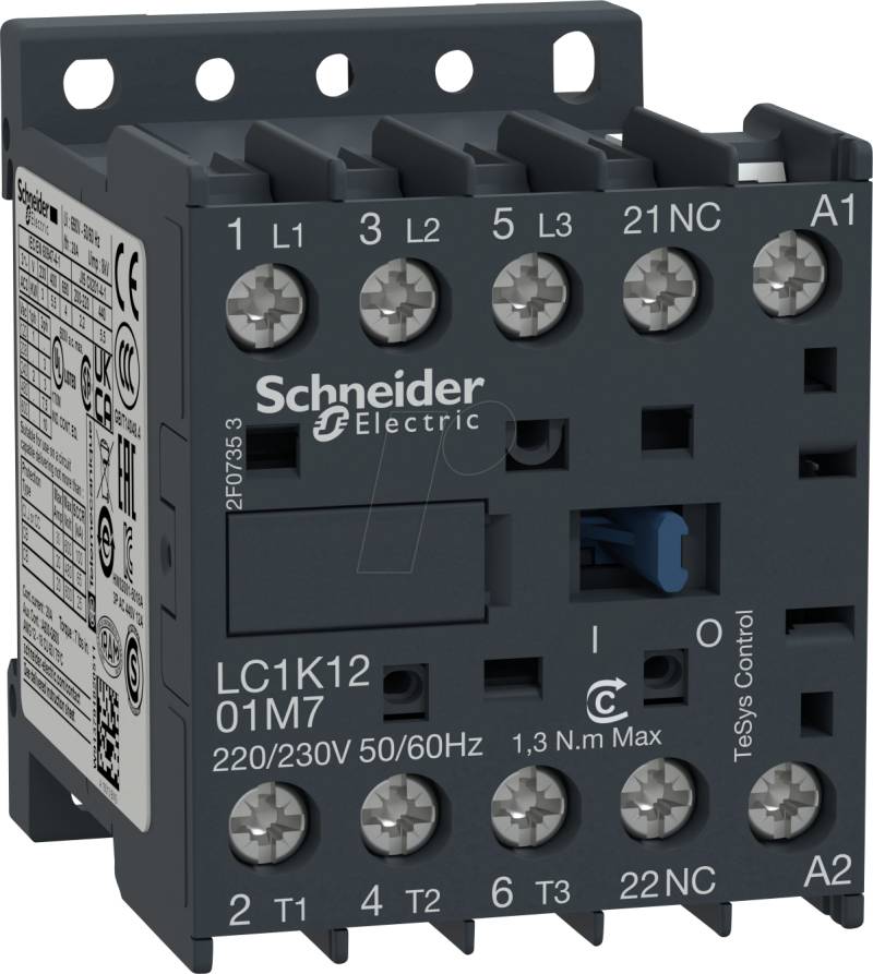 LC1K1201P7 - Leistungsschütz, TeSys D, 3 -pol, 1 NC, 230 V von Schneider Electric