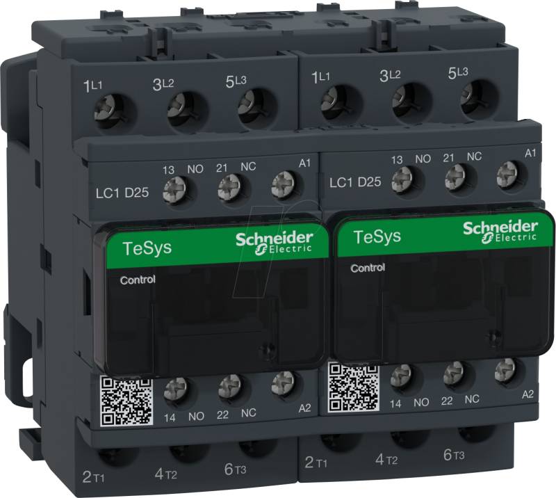 LC2D25P7 - Wendeschützkombination, TeSys D, 3 -pol, 1 NC, 1 NO, 230 V von Schneider Electric
