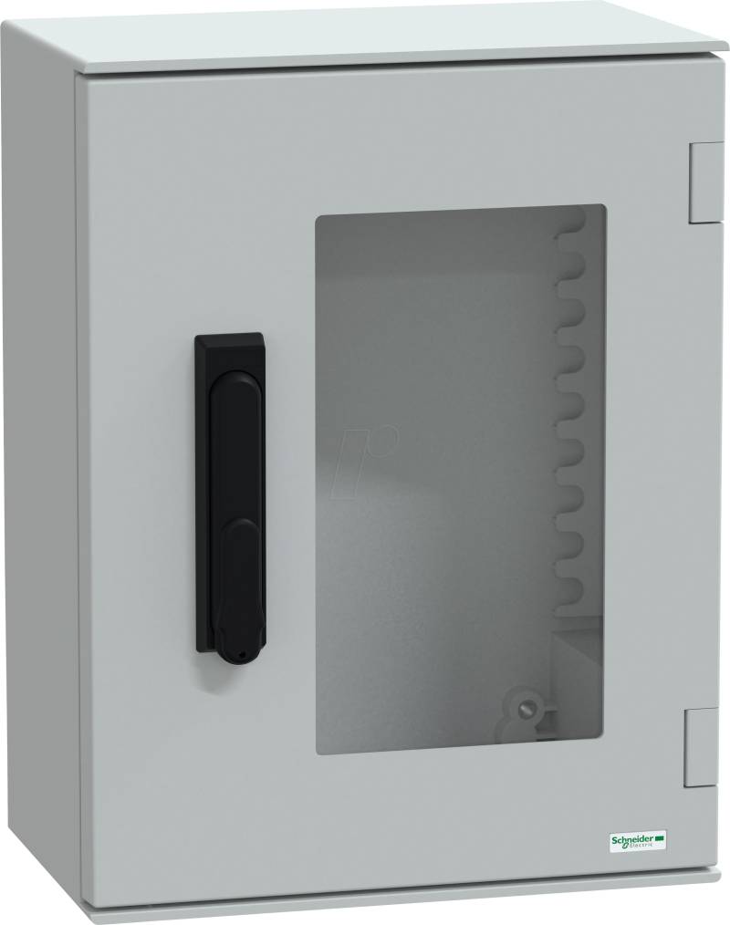 NSYPLM43TVG - Polyestergehäuse, H 430 x B 330 x T 200 mm, trsp. Tür, 3-Punkt von Schneider Electric