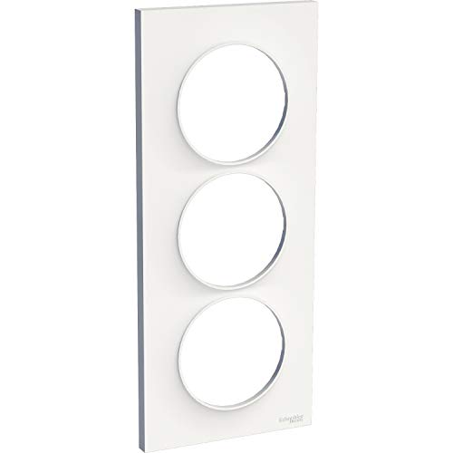 Odace Styl Platte mit 3 vertikalen Stellen, 50 mm, Weiß von Schneider Electric