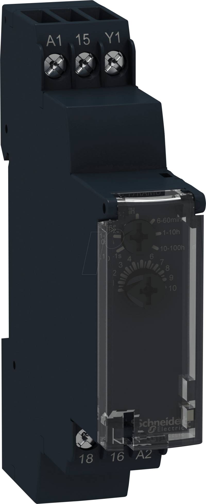RE17RAMU - Zeitrelais, ansprechverzögert, 0,1 - 360.000 s, 18 x 90 x 72 mm von Schneider Electric