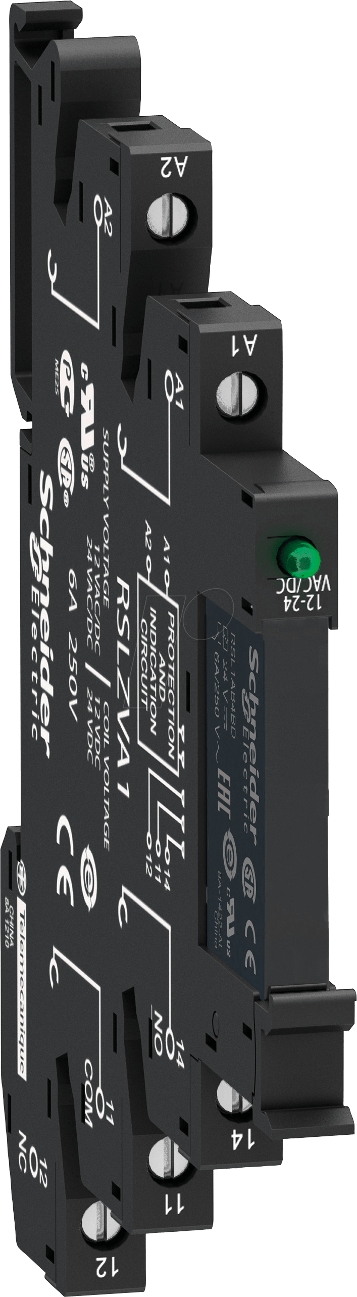 RSL1PVBU - Interface-Relais, 1 Wechsler, 24 V, 6 A mit Schraubklemmen von Schneider Electric