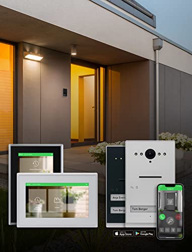 Ritto Gegensprechanlage Video TwinBus IP Set, 7 Zoll HD Monitor,2 Draht Bus, Smartphone APP,Weiß, Unterputz,1 Familie von Schneider Electric