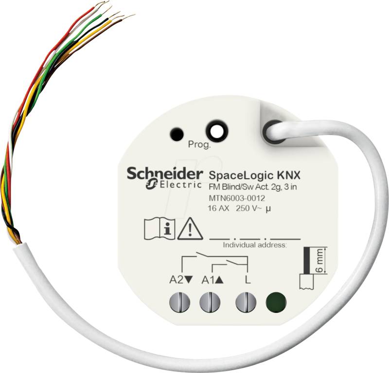 SE MTN6003-0012 - SpaceLogic KNX Jalousie-/Schaltaktor 2-fach UP, 3 Binäreingängen von Schneider Electric
