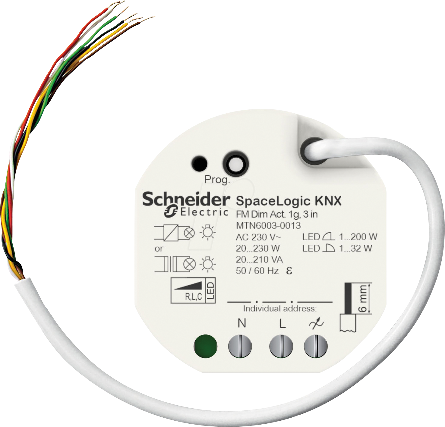 SE MTN6003-0013 - SpaceLogic KNX Universal Dimmaktor UP mit 3 Binäreingängen SE MTN6003-0013 - SpaceLogic KNX Universal Dimmaktor UP mit 3 Binäreingängen von Schneider Electric
