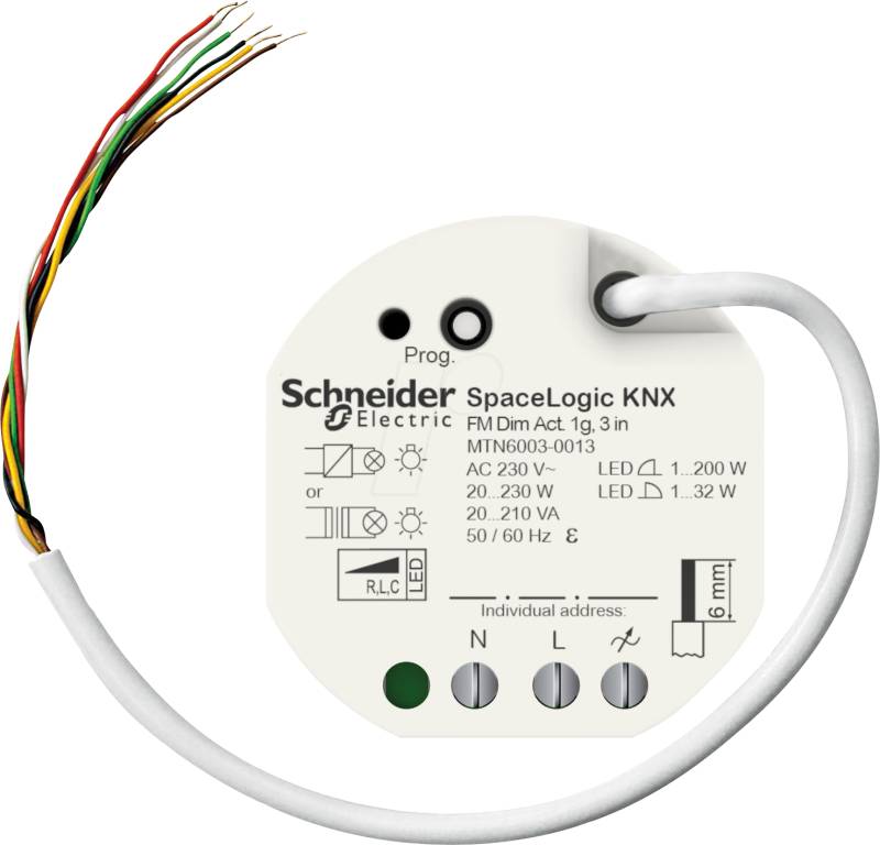 SE MTN6003-0013 - SpaceLogic KNX Universal Dimmaktor UP mit 3 Binäreingängen von Schneider Electric