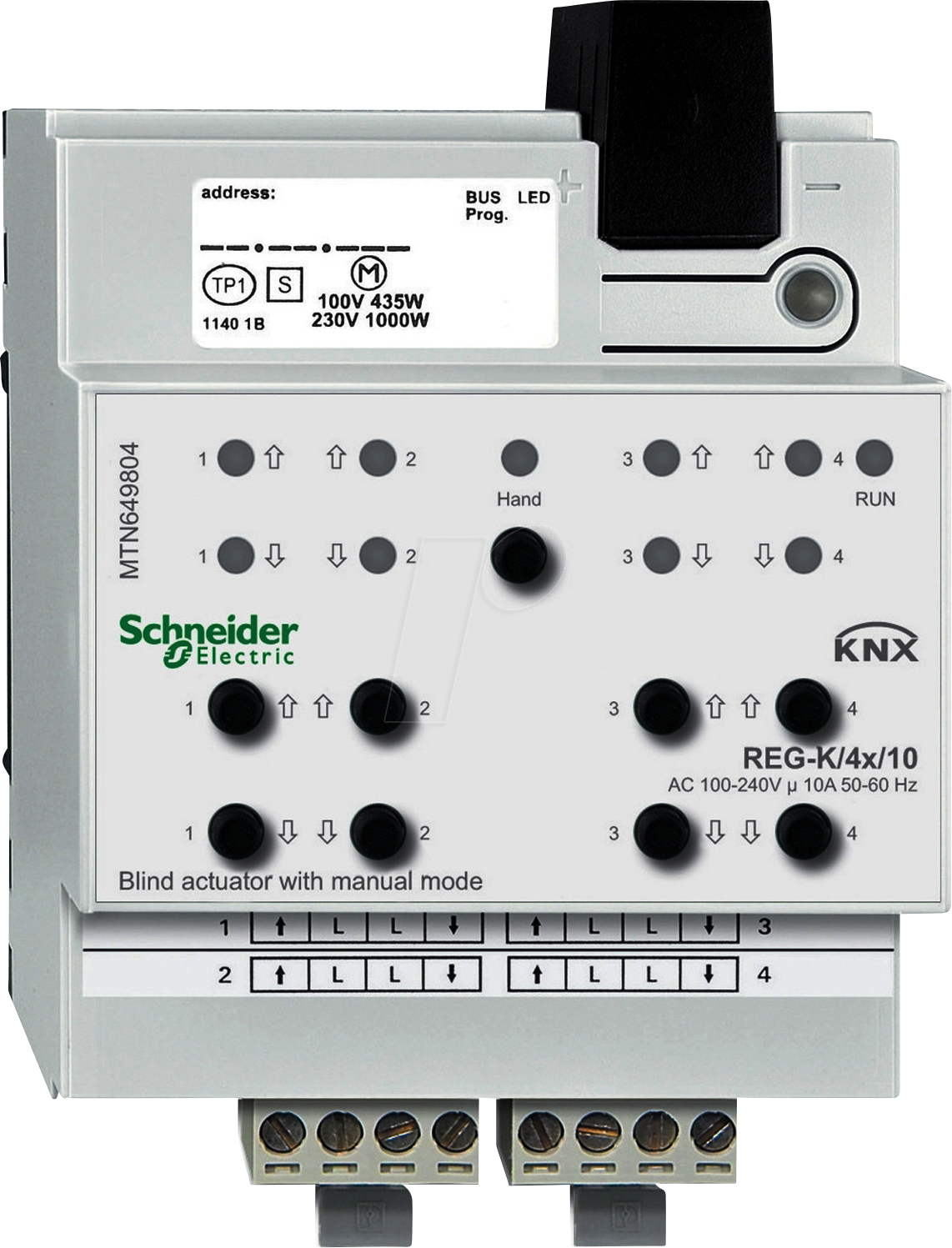 SE MTN649804 - Jalousieaktor REG-K/4x/10 mit Handbetätigung, lichtgrau SE MTN649804 - Jalousieaktor REG-K/4x/10 mit Handbetätigung, lichtgrau von Schneider Electric
