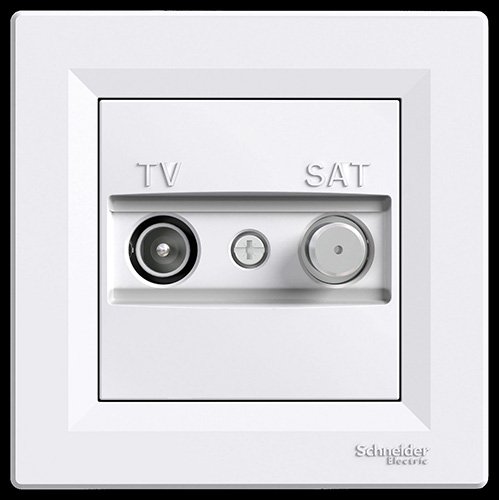 Sat TV Dose Durchgangdose, Komplett, Schneider Electric, Asfora, weiss, neu von Schneider Electric