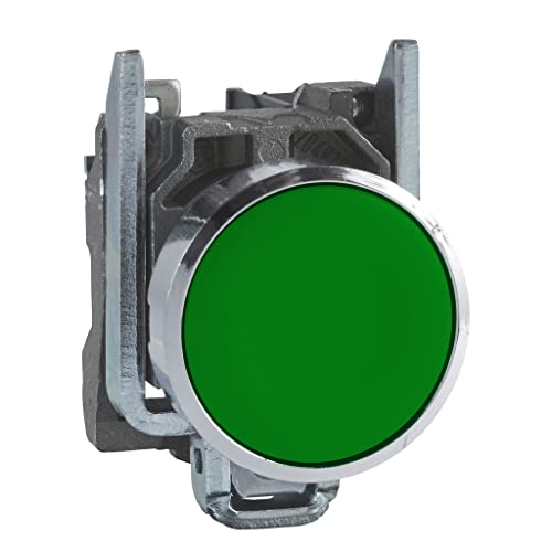 Schneider Electric Harmony XB4 XB4BA31 Druckknopfschalter, Metall, Federrücklauf, 1NO, 22 mm-Halterung, unmarkiert, Unterputz-Bedienprofil, Grün Schneider Electric Harmony XB4 XB4BA31 Druckknopfschalter, Metall, Federrücklauf, 1NO, 22 mm-Halterung, unmarkiert, Unterputz-Bedienprofil, Grün von Schneider Electric
