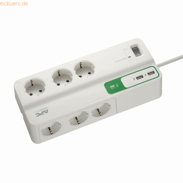 Schneider Electric APC Essential SurgeArrest 6 outlets 5V,2.4A 2 port von Schneider Electric