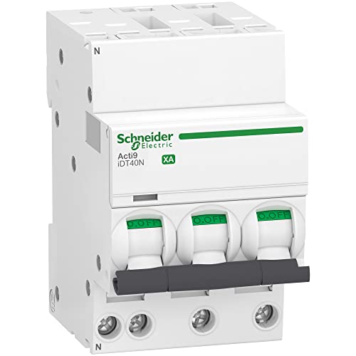 Schneider Electric - Acti9 iDT40N XA – modularer Schutzschalter – Auto/Schraube 3P+N C 16A 6000A/10kA – A9PA4716 von Schneider Electric