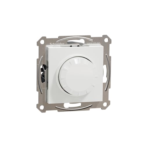 Schneider Electric Asfora EPH6870121D Dimmerschalter, Drehdimmer für LED Lampen Halogenlampen, 230V, 0-370W, Unterputz,Phasenabschnitt weiß von Schneider Electric
