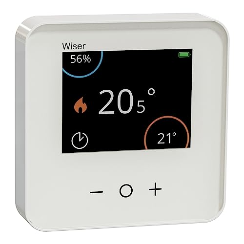 Schneider Electric Wiser Smart Home Raumthermostat, Steuerung über Display oder mit kostenloser App, kompatibel mit Amazon Alexa und Google Home, Energie sparen, Zigbee Schneider Electric Wiser Smart Home Raumthermostat, Steuerung über Display oder mit kostenloser App, kompatibel mit Amazon Alexa und Google Home, Energie sparen, Zigbee von Schneider Electric