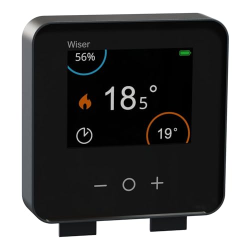 Schneider Electric CCTFR6401 Wiser Smart Home Raumthermostat zur Steuerung smarter Heizkörperthermostat mit Touch-Display mit kostenloser App Funktion, Energie sparend, schwarz von Schneider Electric