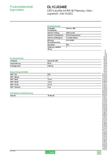 Schneider Electric DL1CJ0246E Signalgeber LED-Leuchtmittel Schneider Electric DL1CJ0246E Signalgeber LED-Leuchtmittel von Schneider Electric